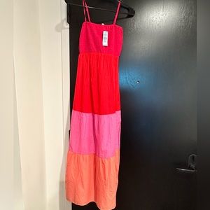 NWT Loft color block Maxi Dress pink XXS Petite